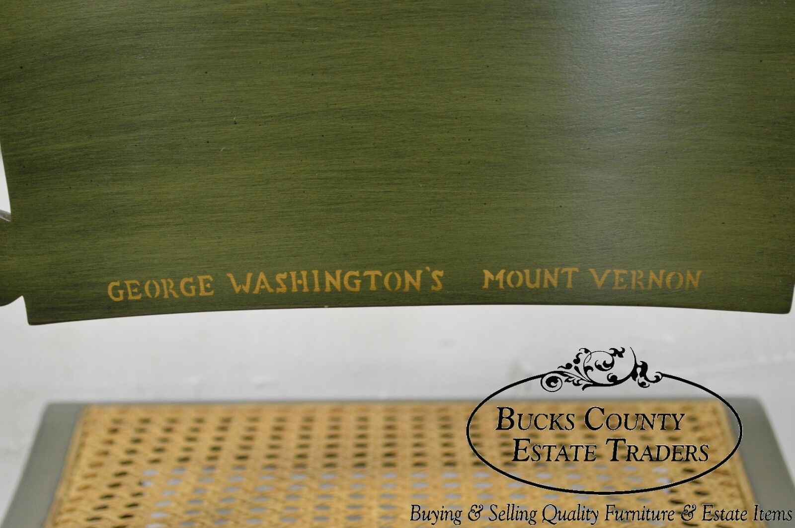 Hitchcock Green Painted George Washington Mount Vernon Cane Seat Side Chair