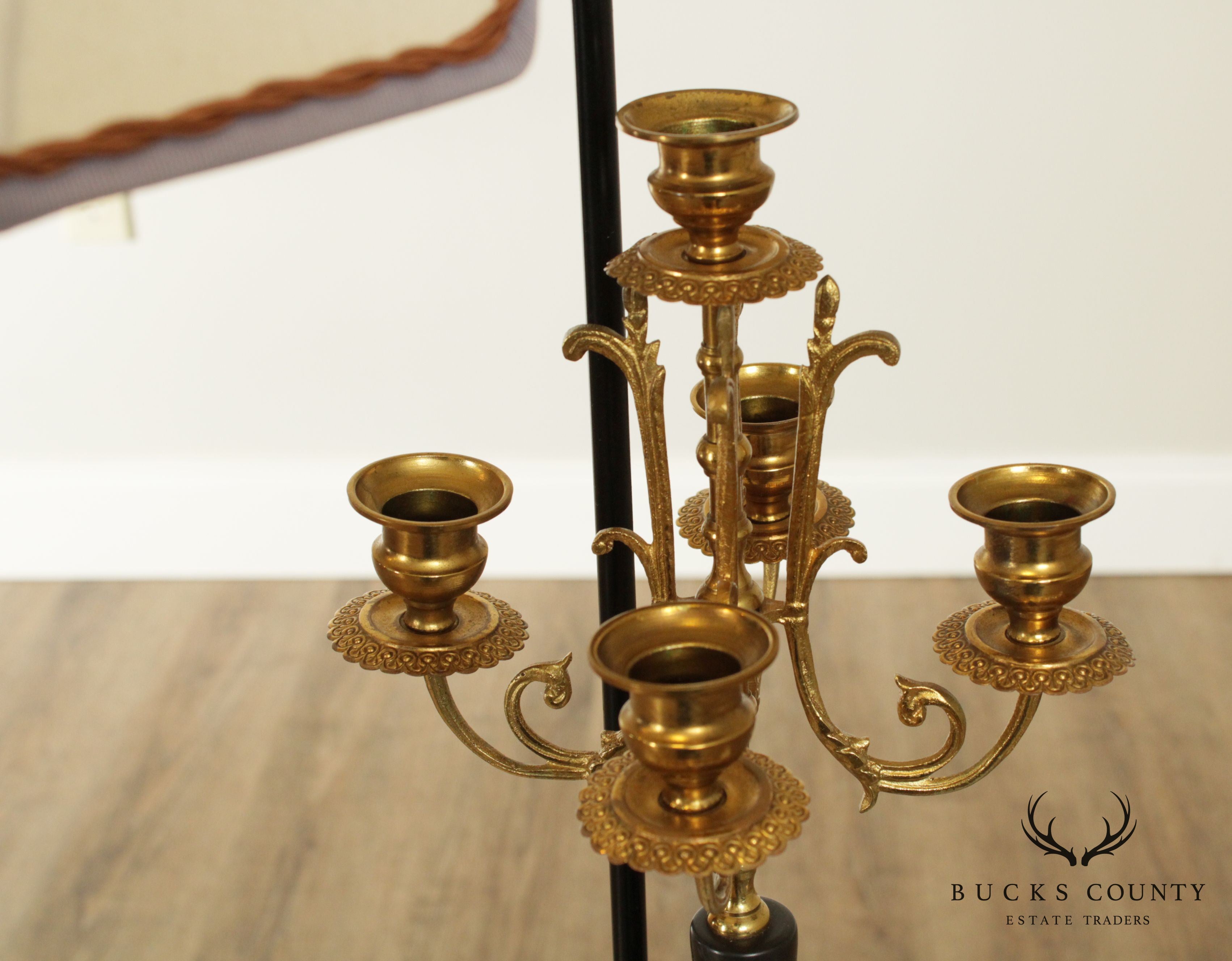 Antique French Bronze Candelabra Table Lamp