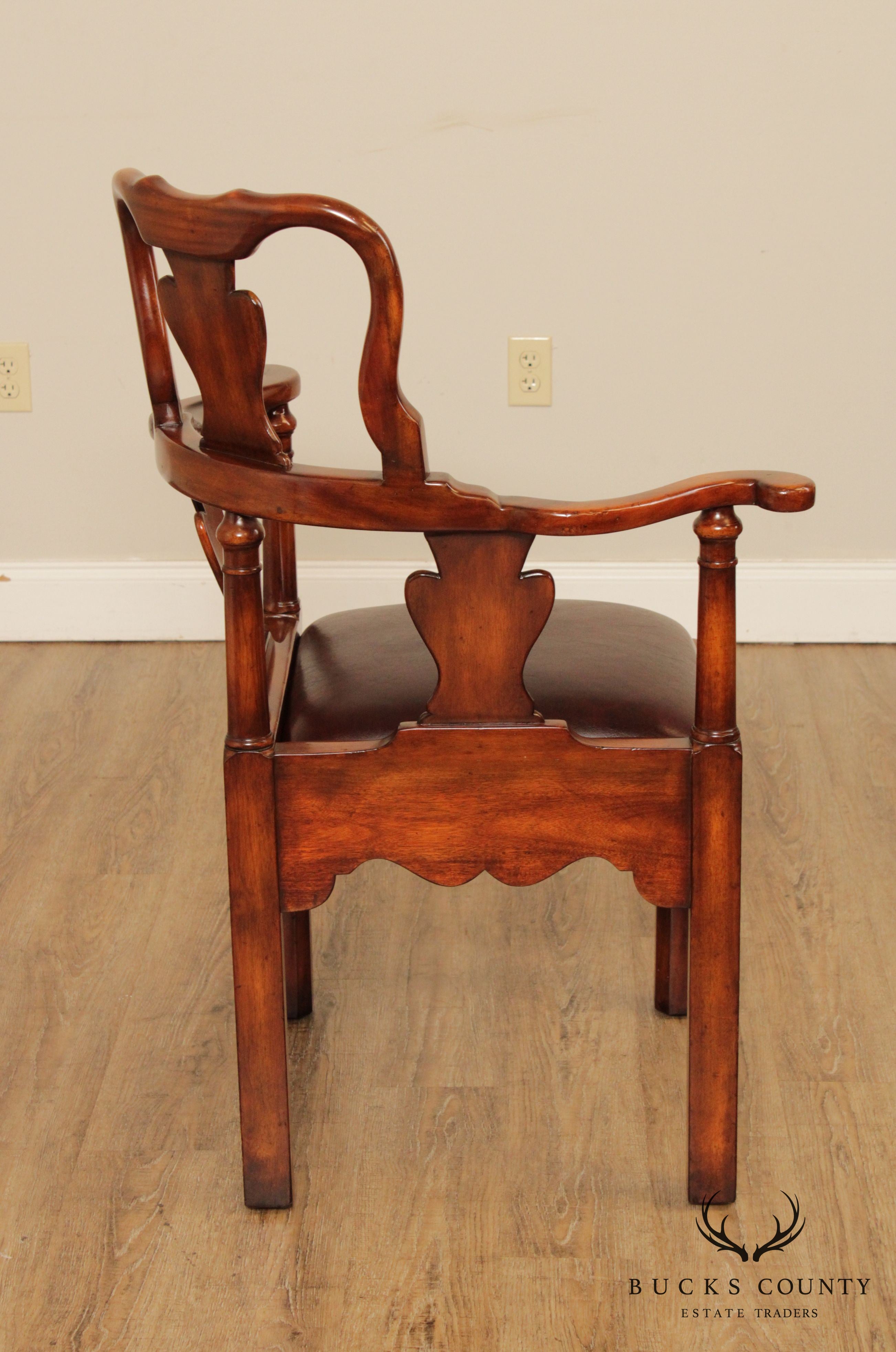 Theodore Alexander Chippendale Style Mahogany Corner Chair