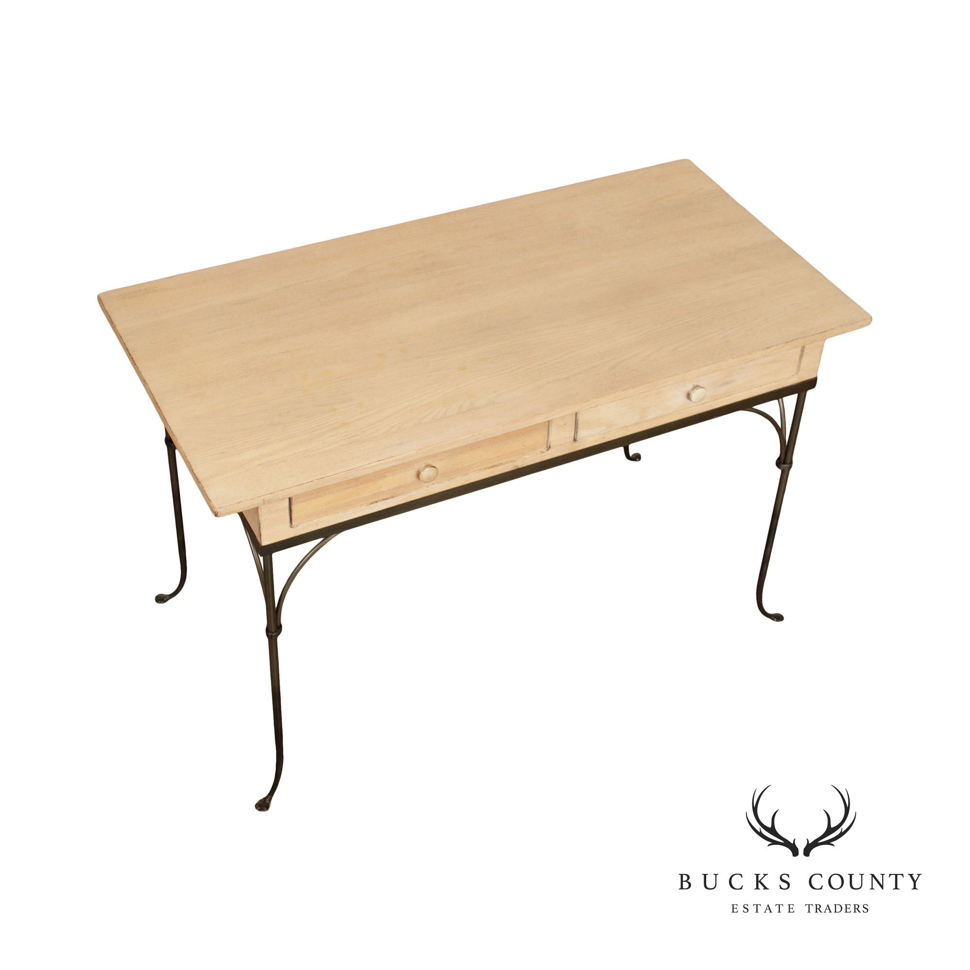 Charleston Forge Cerused Oak And Iron Writing Desk