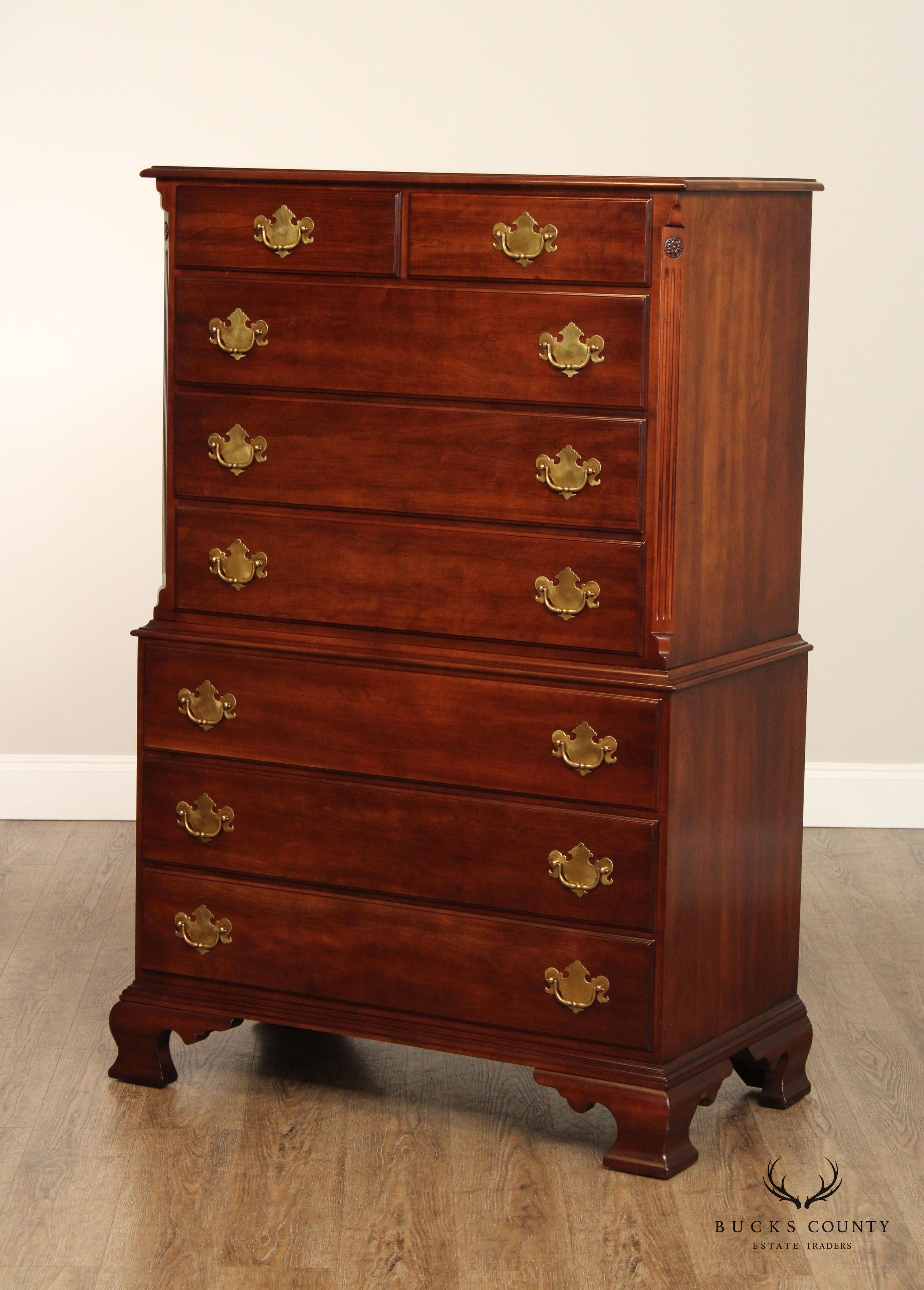 Statton Vintage Solid Cherry Chippendale Style Tall Chest