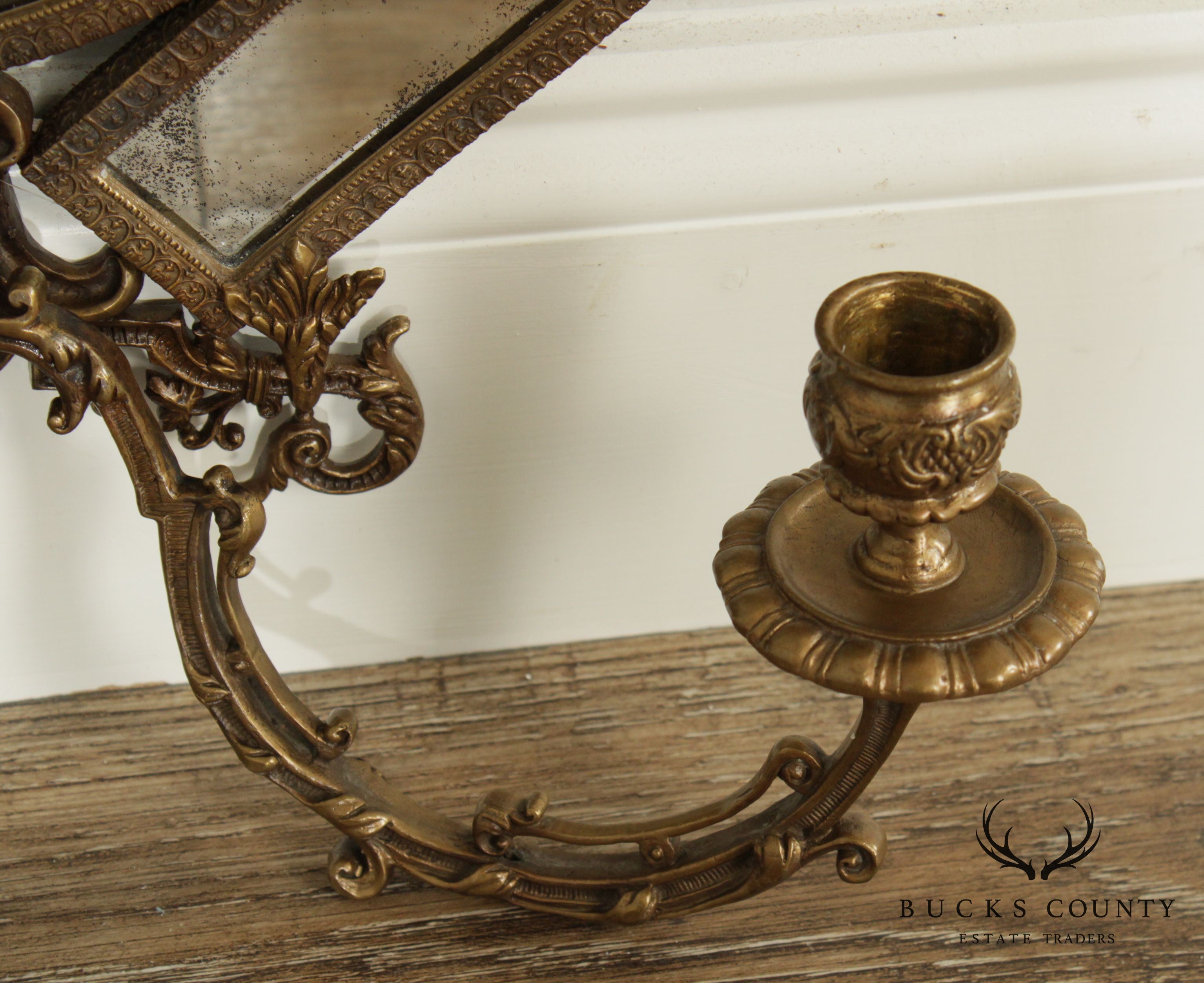 Quality Brass Renaissance Style Girandole Mirror