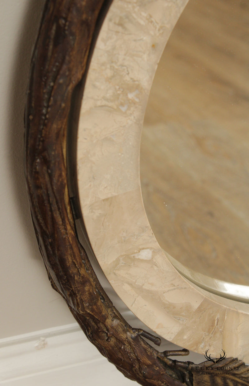 Faux Bois Accent Wall Mirror