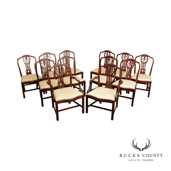 Antique Georgian Style  Set 12 Mahogany Dining Chairs
