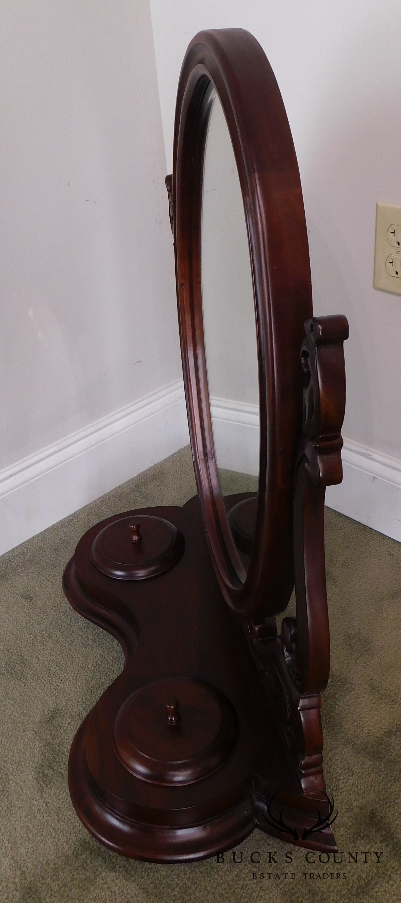 Victorian Style Solid Mahogany Shaving Mirror