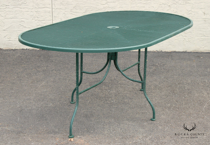 Mid Century Modern Oval Wrought Iron Outdoor Patio Dining Table Bucks County Estate Traders