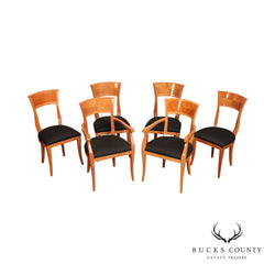 John Turano & Sons Italian Modern Set of Six Cherry Dining Chairs
