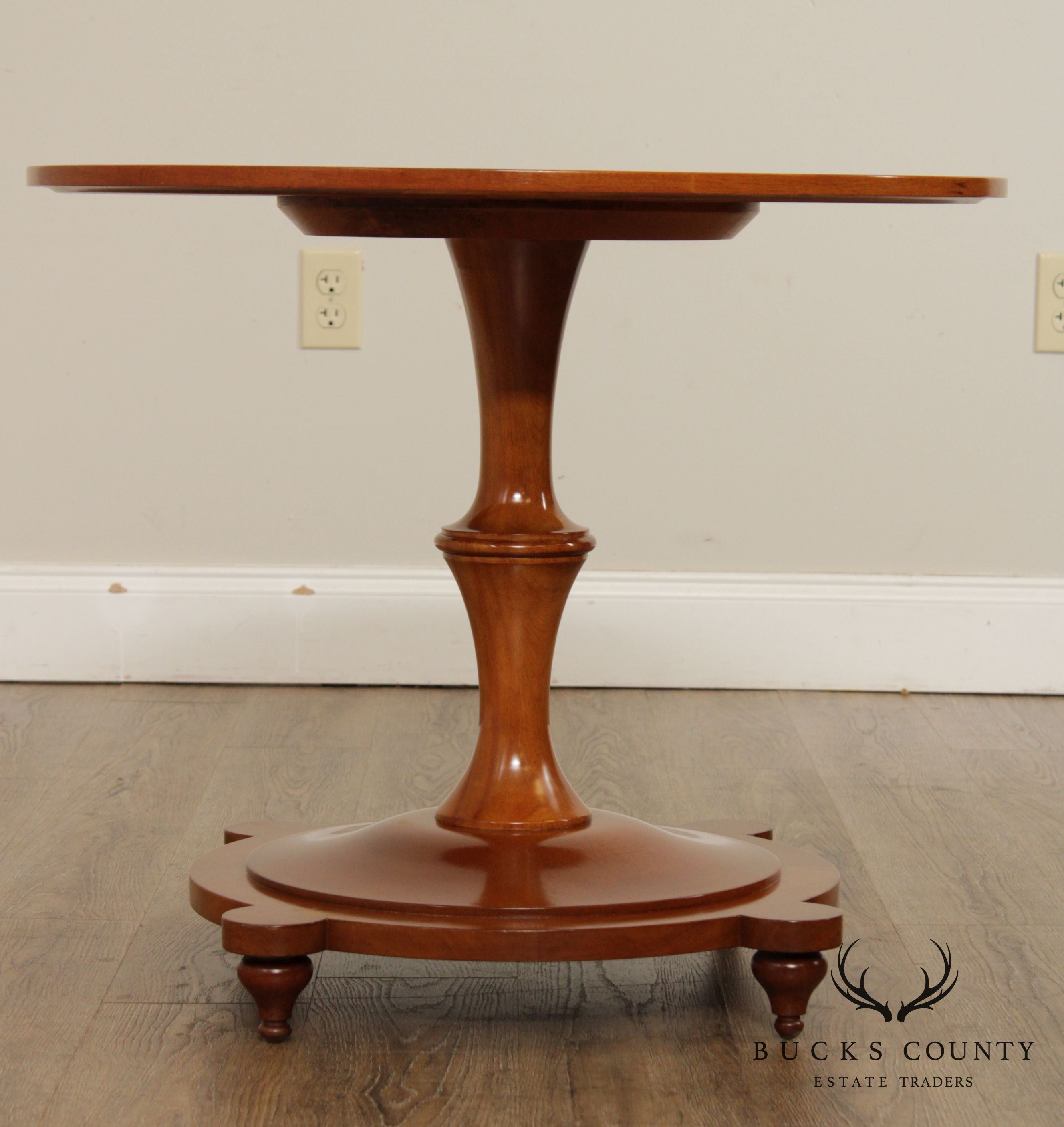 Regency Style Vintage Round Mahogany Pedestal Table