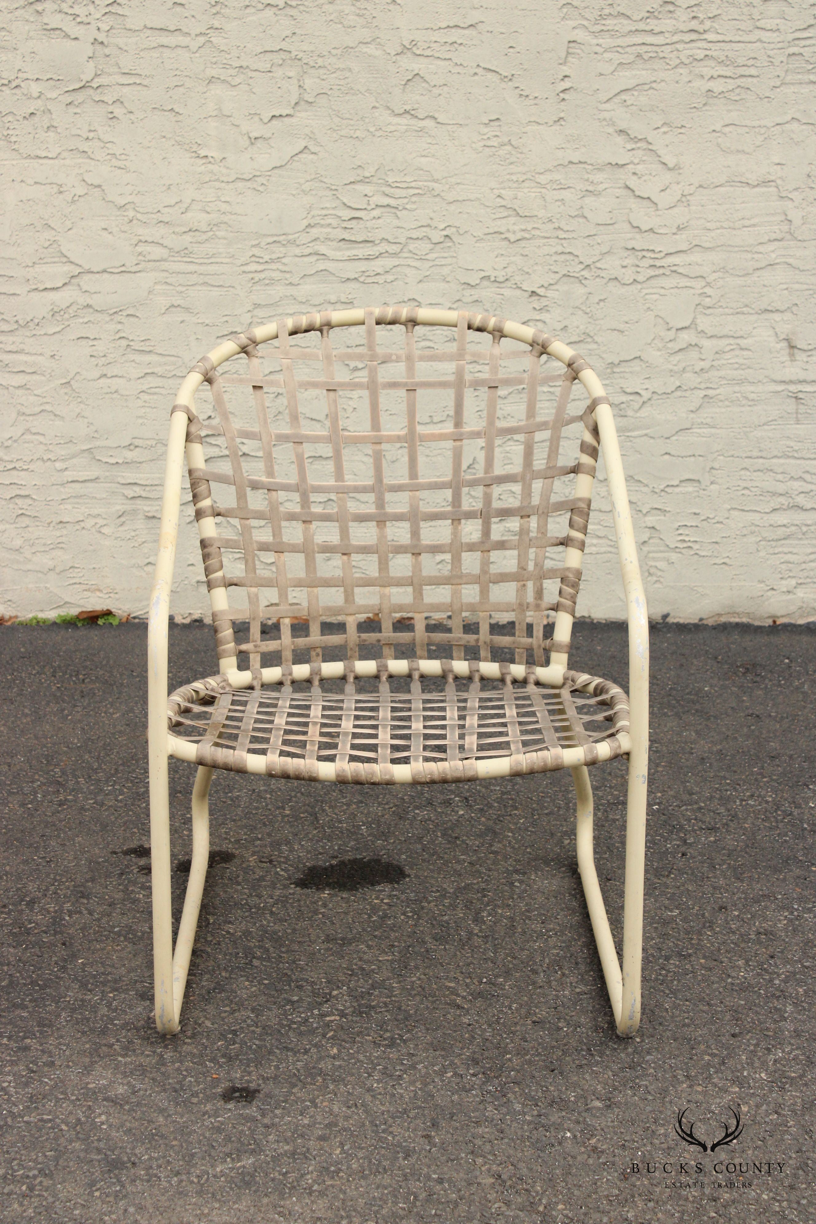 Mid Century Modern Pair of Outdoor Dining Armchairs