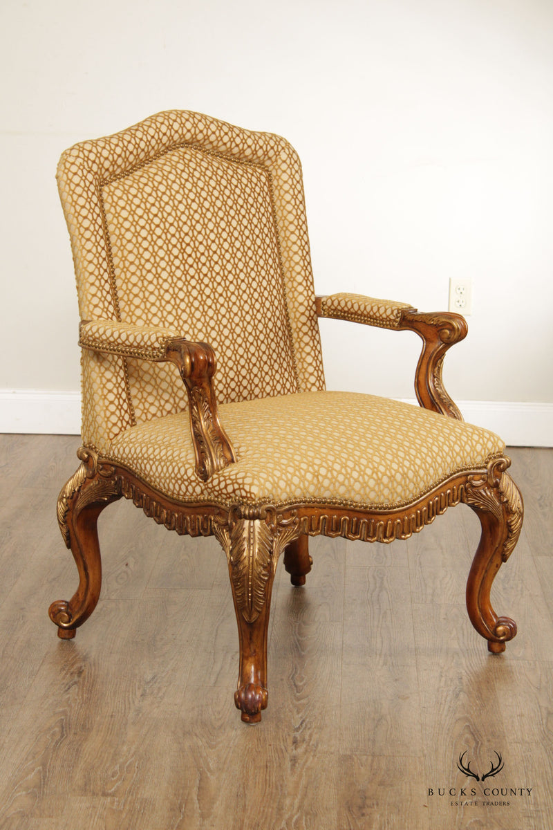 Ferguson Copeland French Louis XV Style 'Swag Apron' Carved Armchair