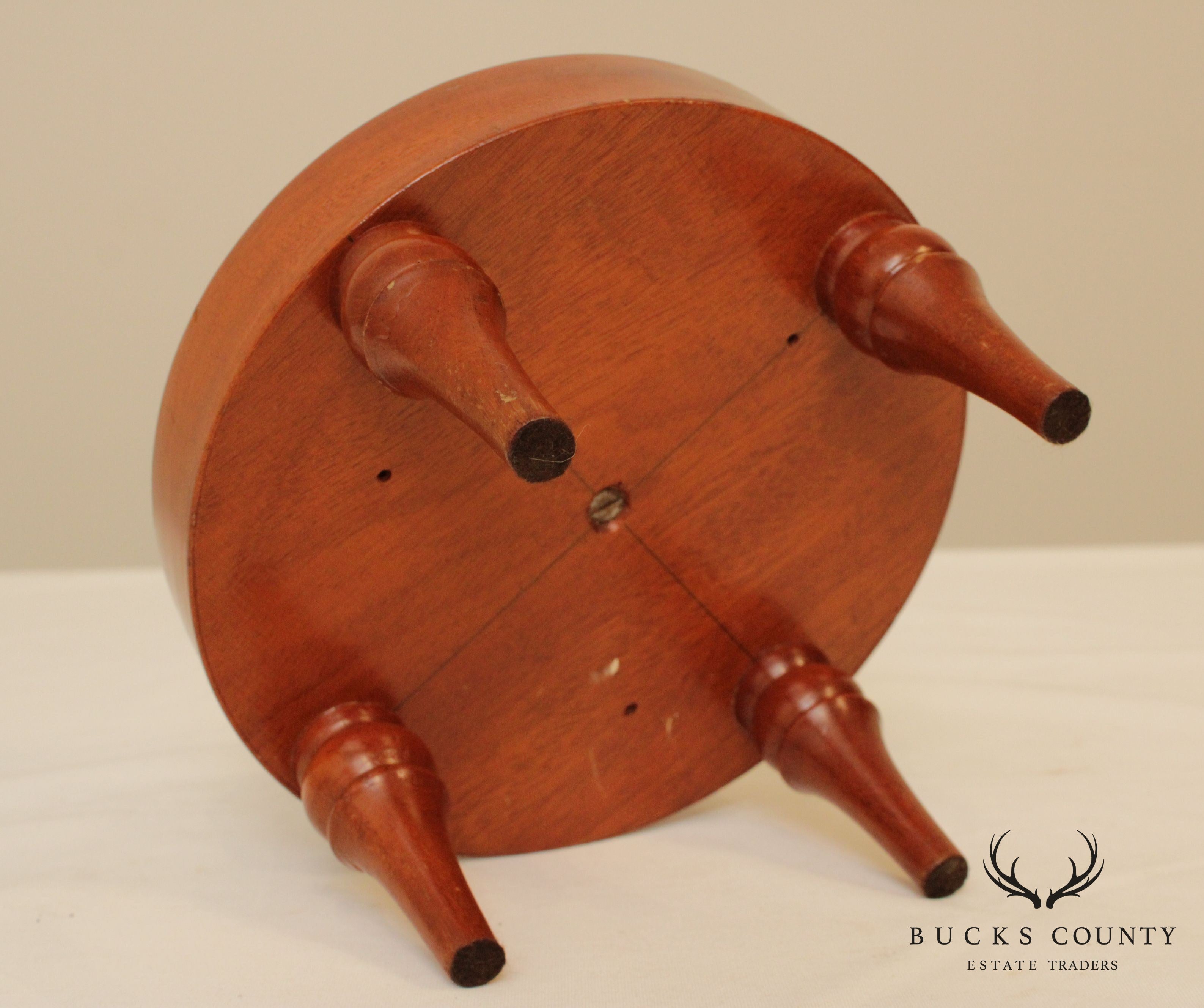 Custom Mahogany Small Round Foot Stool