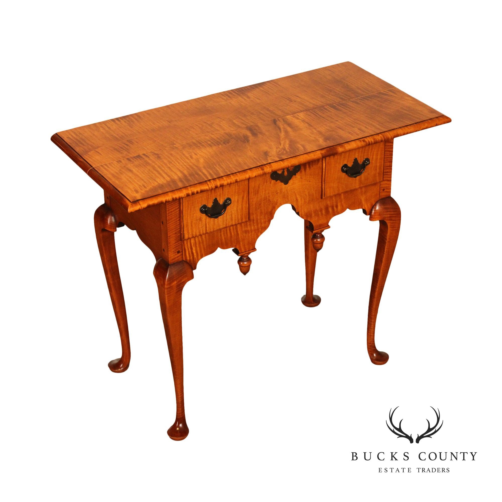 The Federalist Queen Anne Style Tiger Two Drawer Lowboy