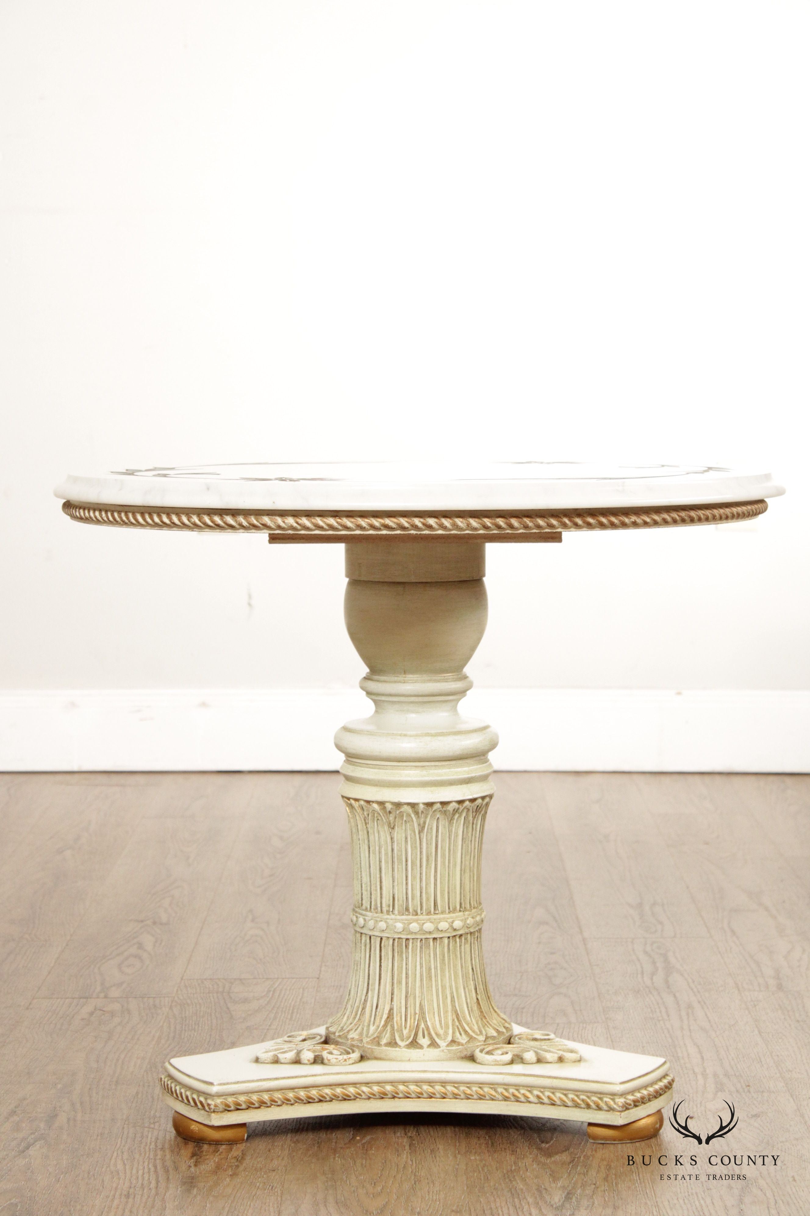 Italian Neoclassical Style Round Marble Top Table