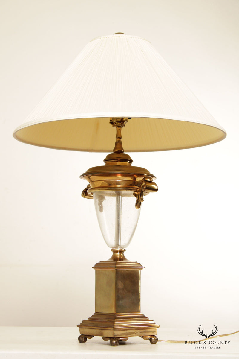 Chapman Pair of Glass and Brass Vasiform Table Lamps