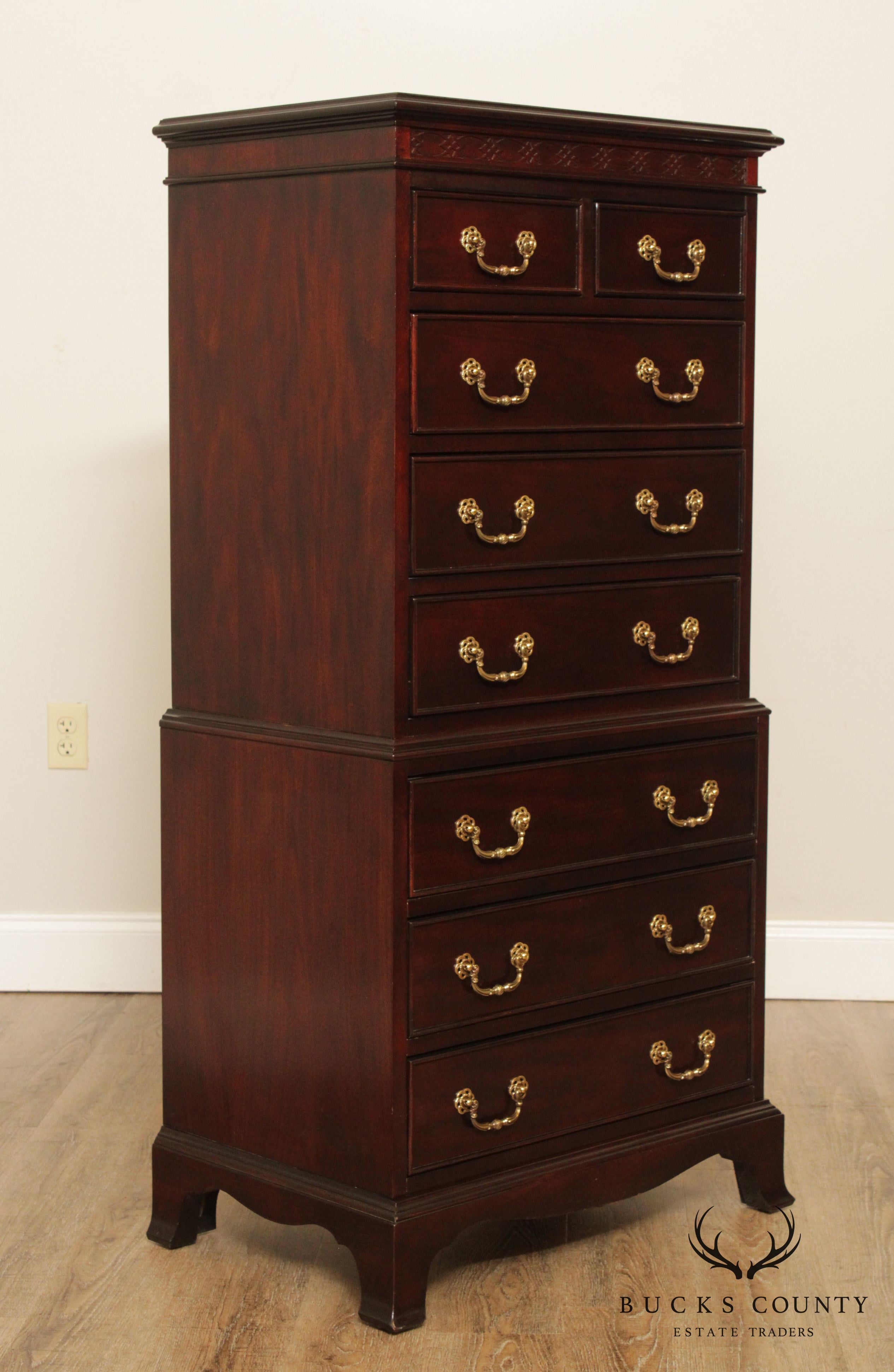 Century Chippendale Style Tall Chest of Drawers