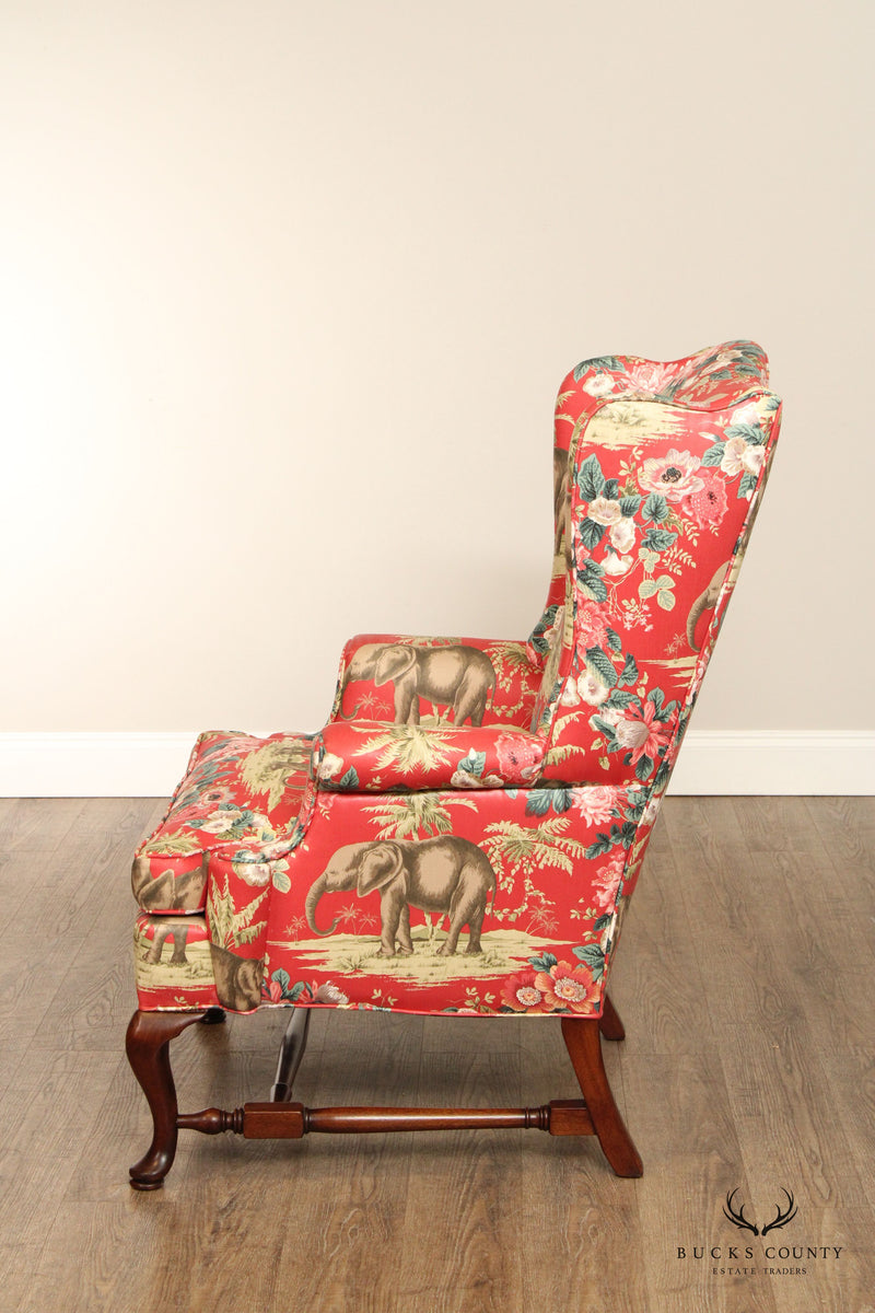 Queen Anne Custom Upholstered Wingback Chair