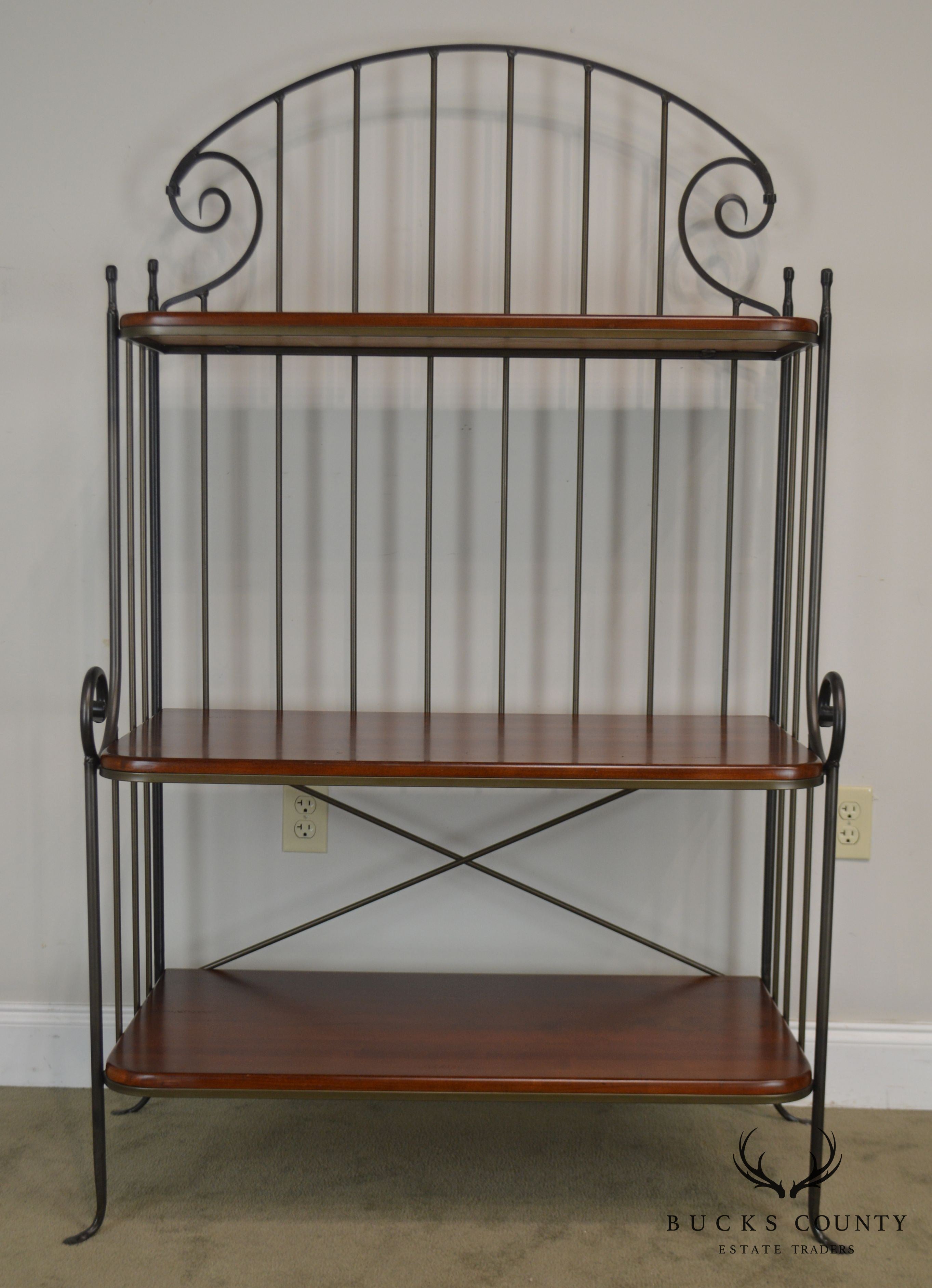 Charleston Forge Iron & Cherry Wood 3 Tier Bakers Rack