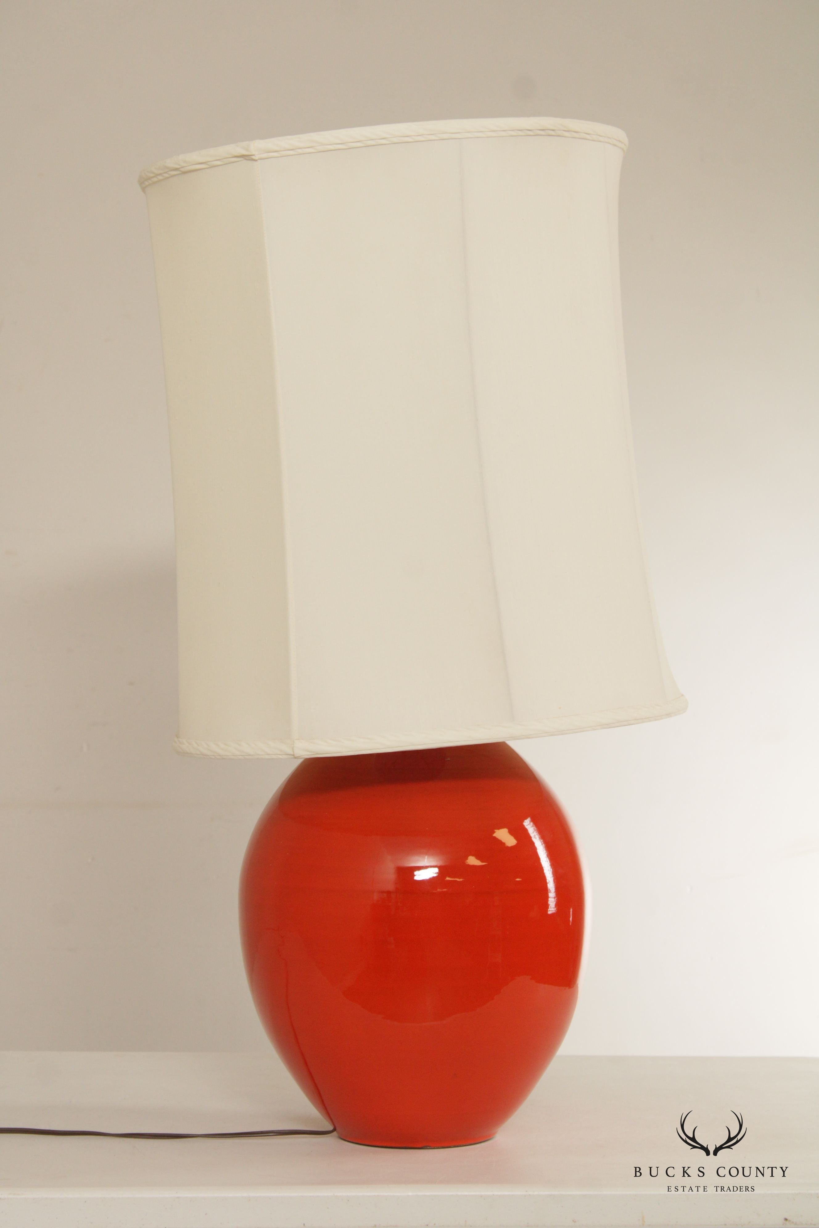 Mid Century Modern Ceramic Table Lamp with Shade