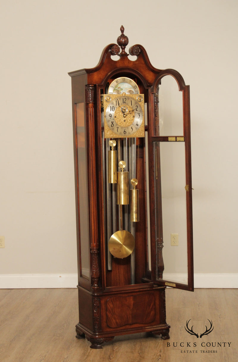 Herschede 'The Haverford' English Regency Style Vintage Mahogany Nine Tube Hall Clock