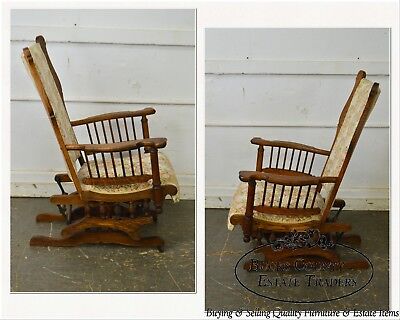 Antique 19th Century Victorian Oak Platform Rocker