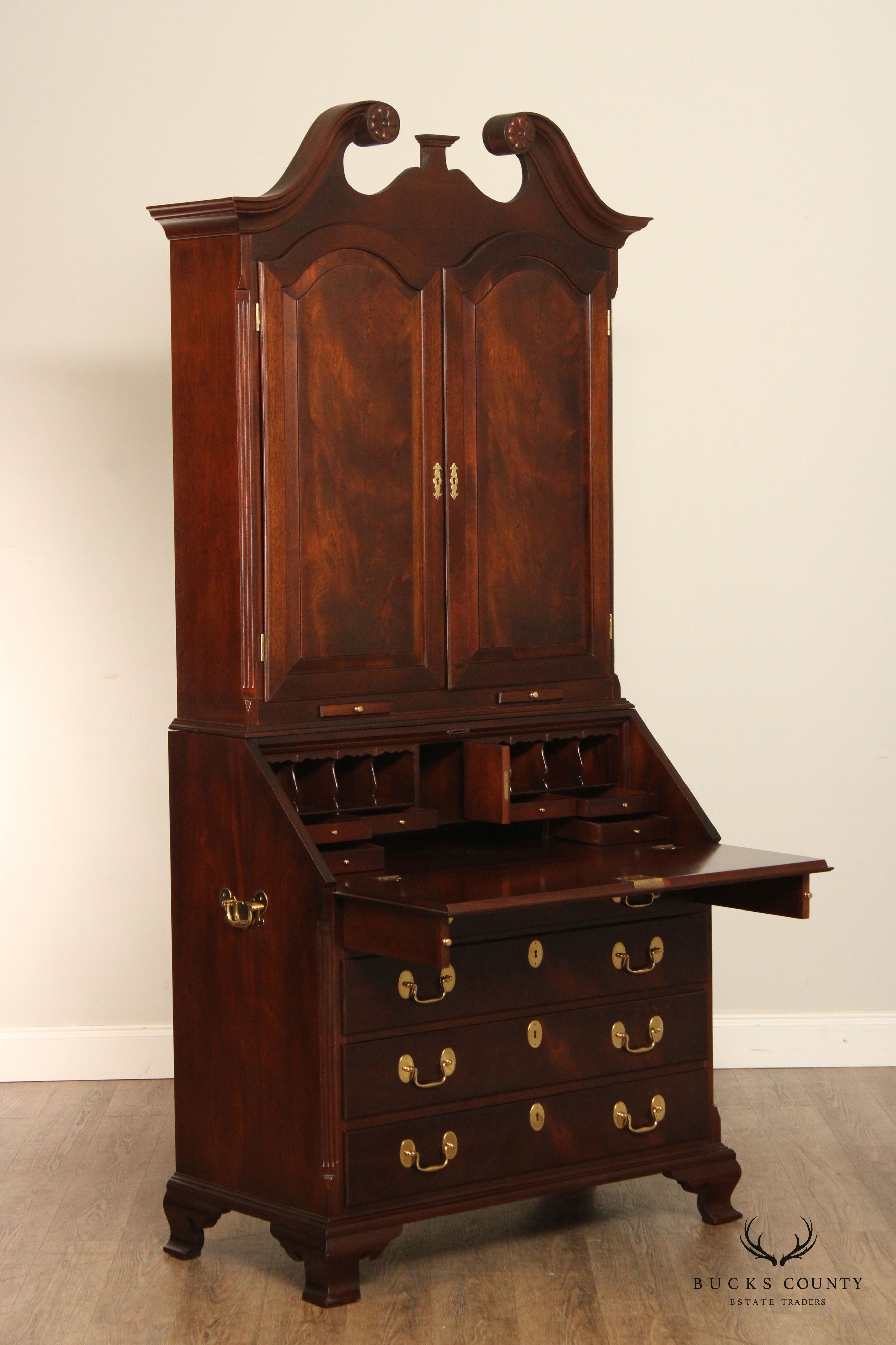 Chippendale Style High Quality Mahogany Secretary Desk