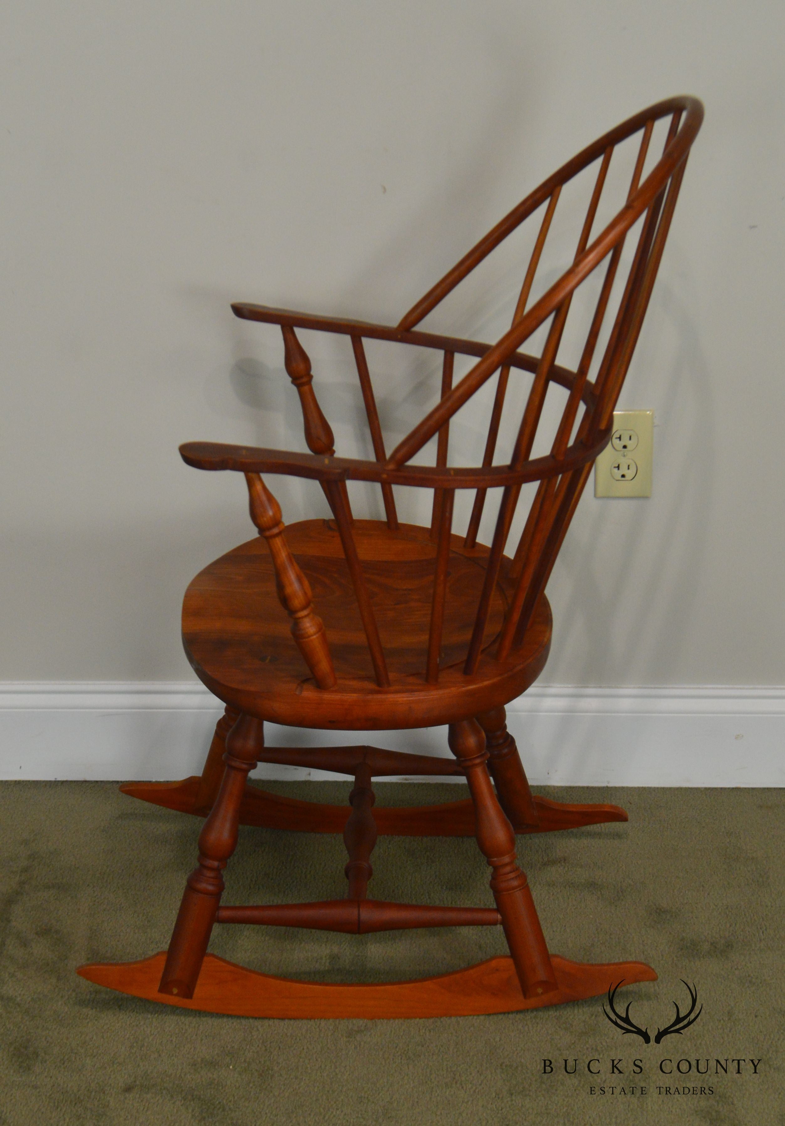 Martins Chair Shop Inc Bench MAde Solid Cherry Sackback Pair Windsor Rockers (E)