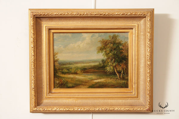 Vintage 20th C. Pastoral Landscape Oil Painting, Signed 'Douglas'