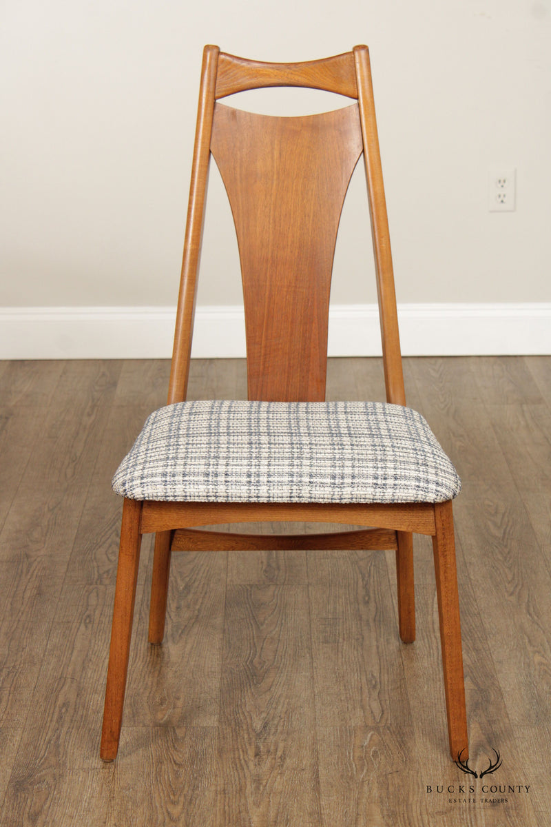 Mid Century Modern Set of Eight Walnut Dining Chairs