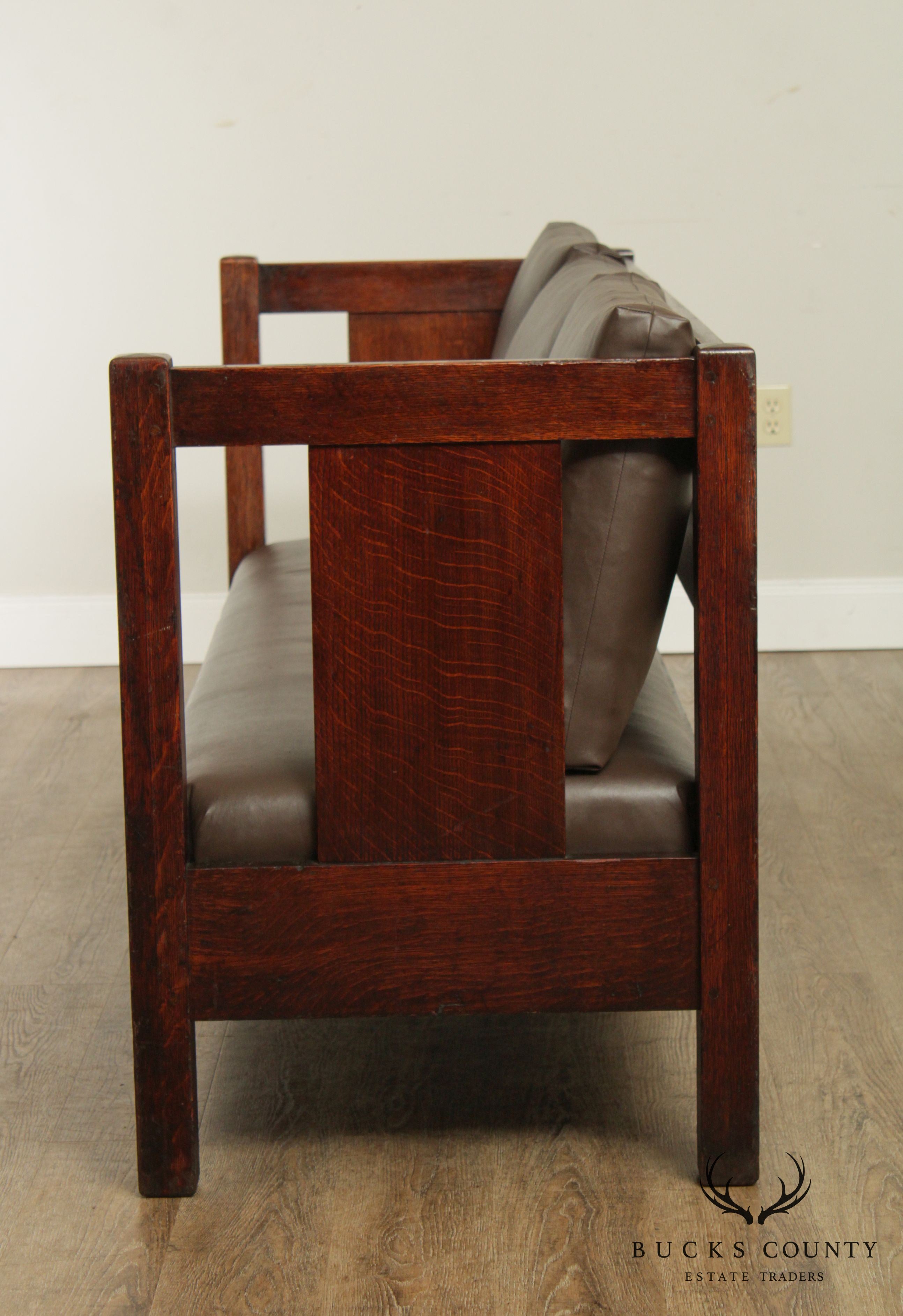 L. &J.G. Stickley Antique Mission Oak Settle