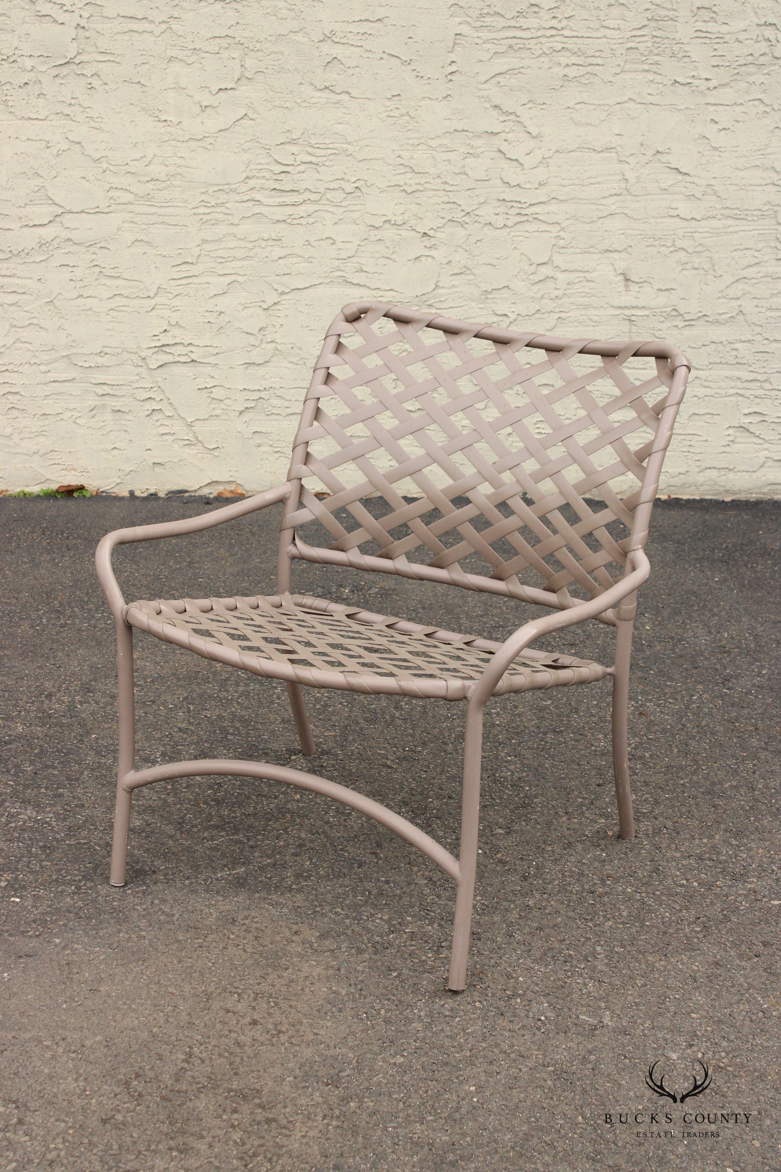 Vintage Outdoor Patio Armchair With Ottoman