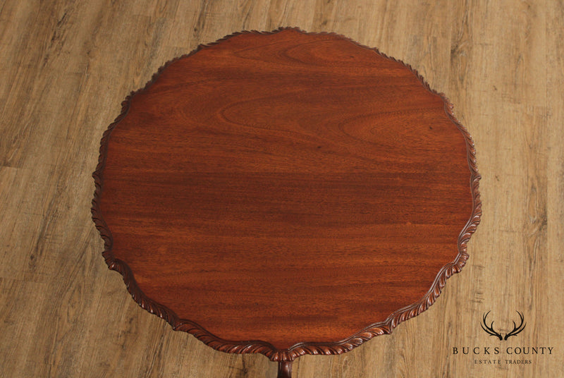 Antique Carved Mahogany Tilt-Top Pie Crust Tea Table