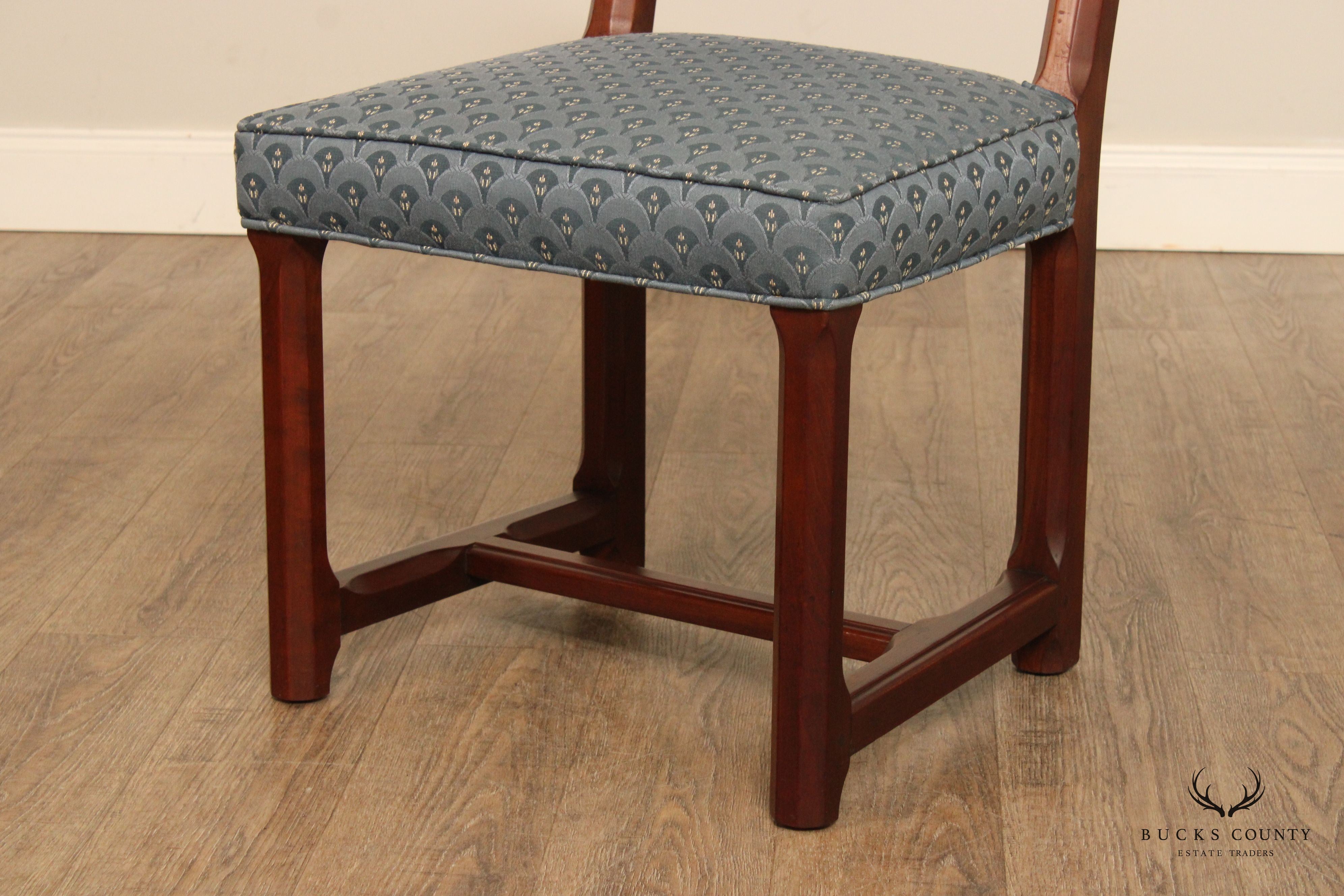 Kittinger Vintage Walnut  Custom Upholstered Vanity Side Chair