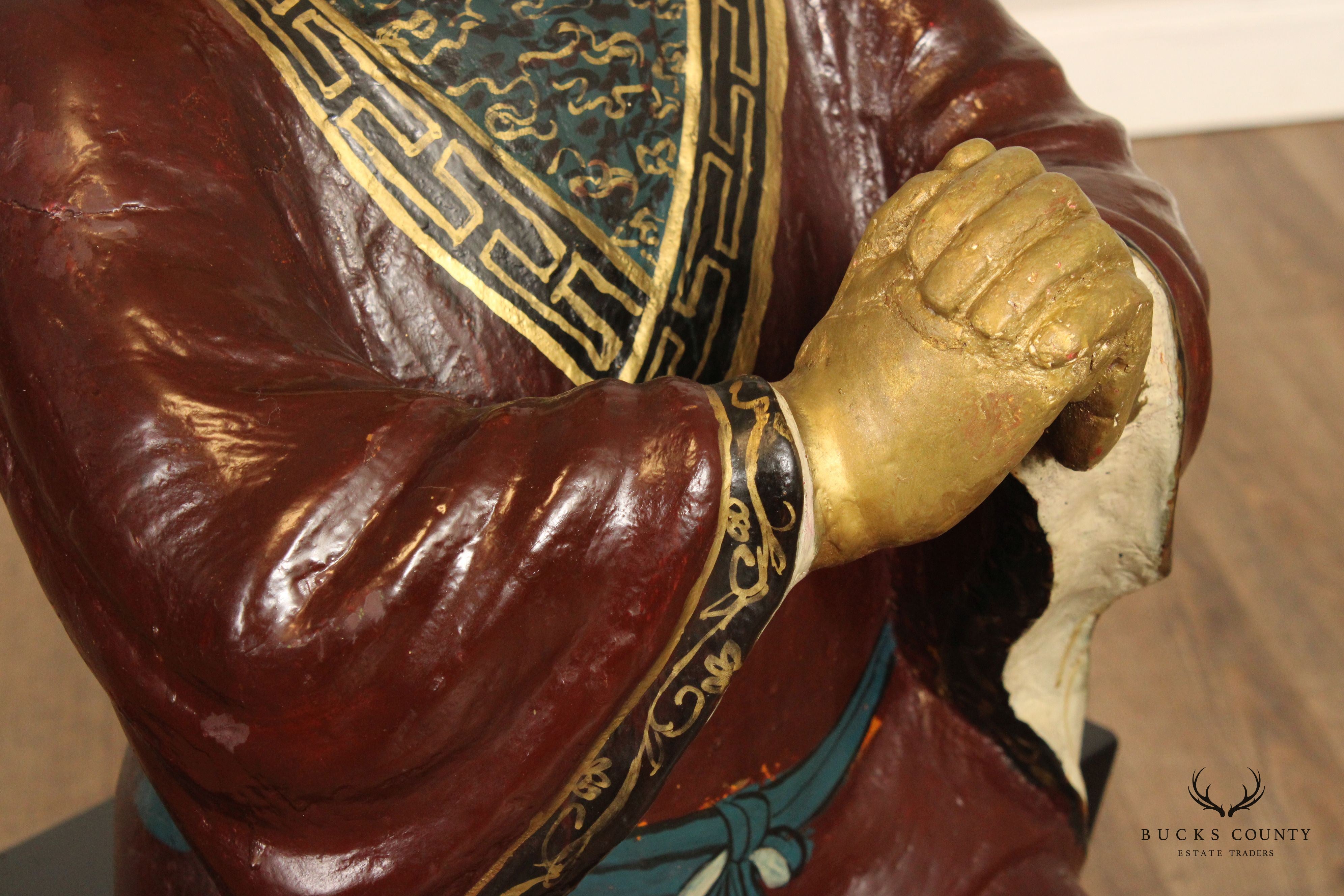 Chinese Polychrome and Gilt Painted Votive Figure