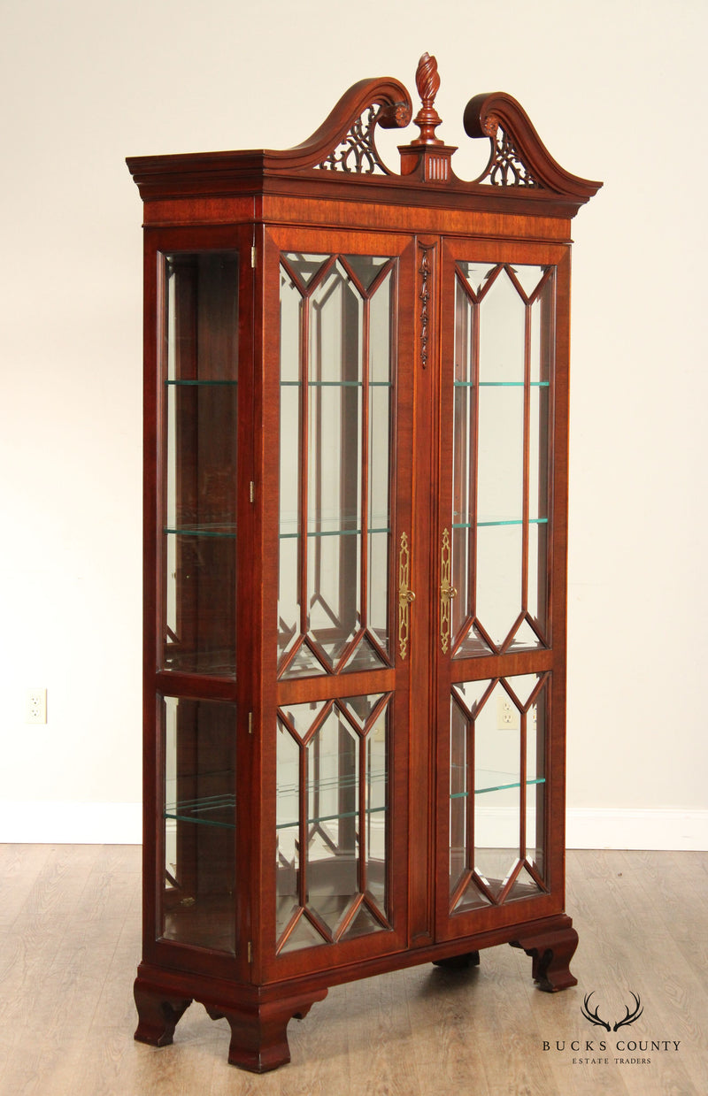 Henkel Harris Georgian Style Mahogany Display Case Cabinet