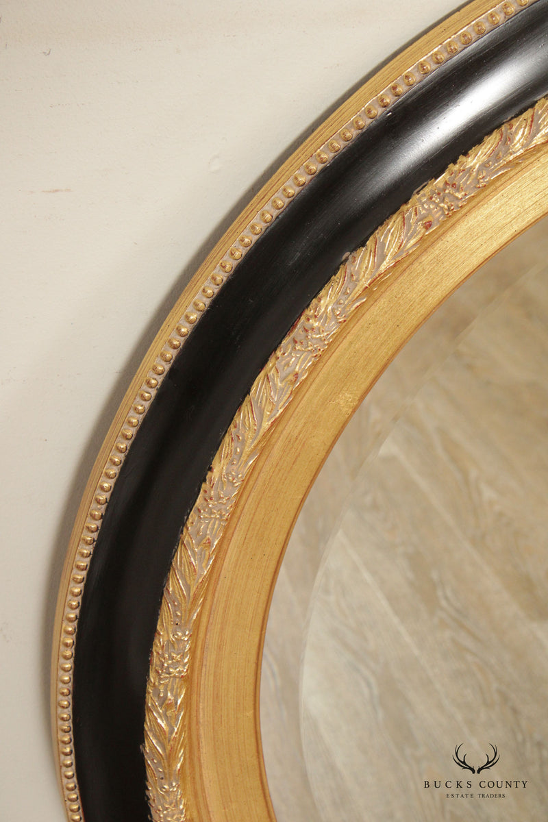 Carolina Mirror Co. Empire Style Round Gilt Wall Mirror