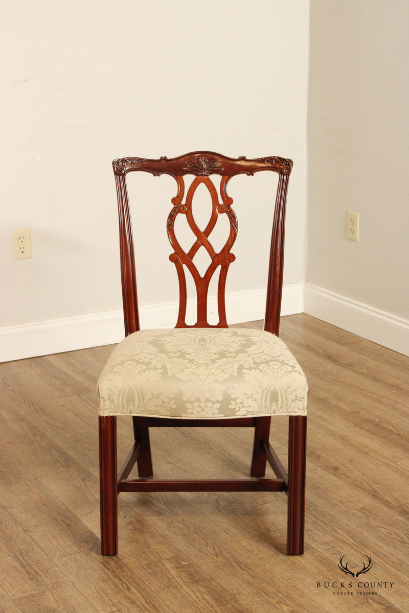 Kindel Chippendale Style Set Six Mahogany Dining Chairs