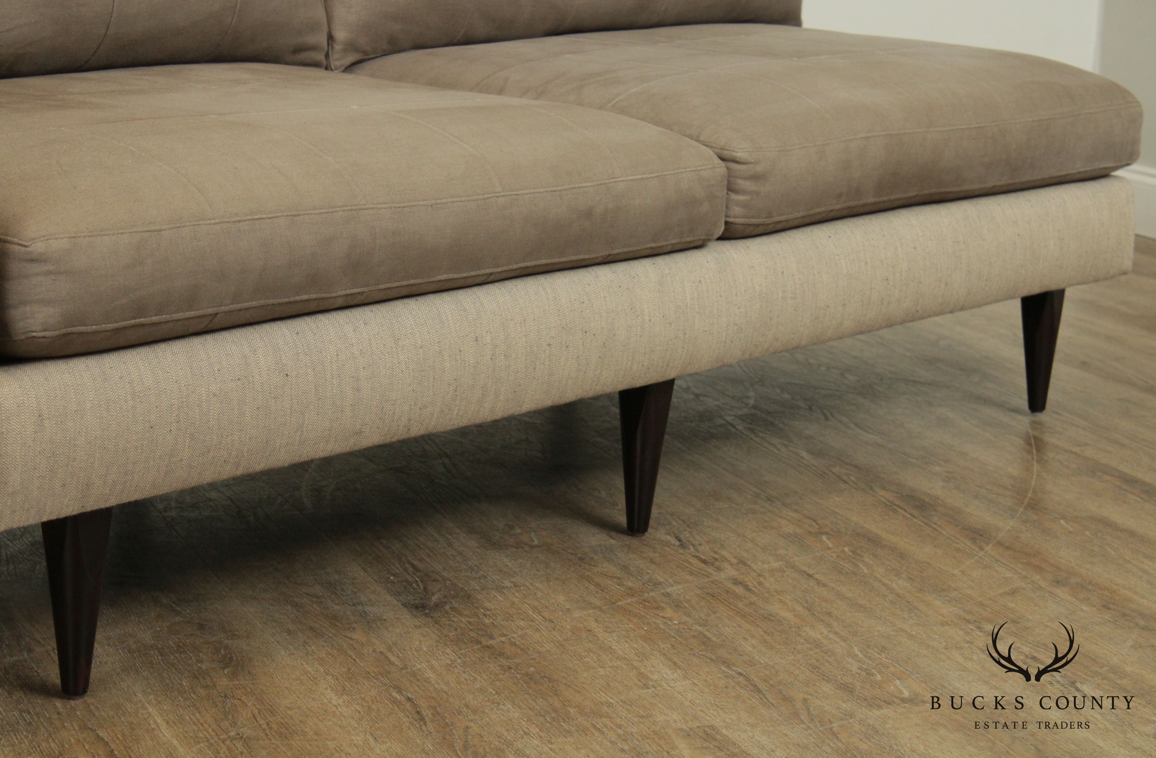 Crate & Barrel Mid Century Sofa, Chaise