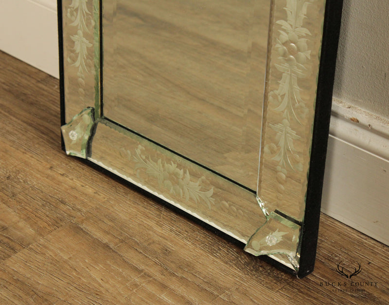 Italian Venetian Style Floral Etched Wall Mirror