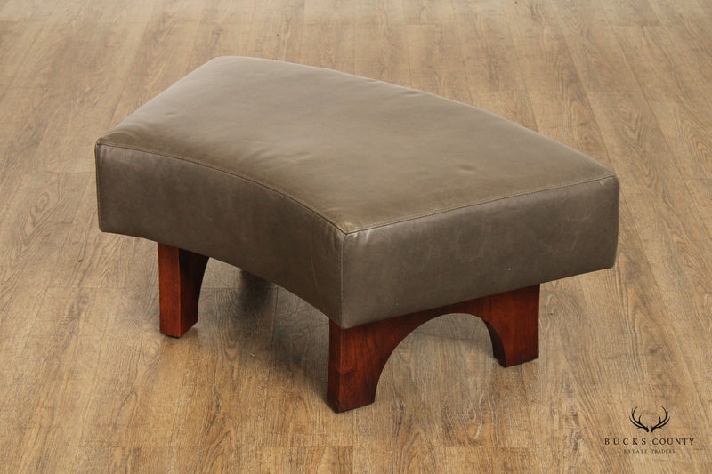 Stickley High Line Curved Leather Ottoman
