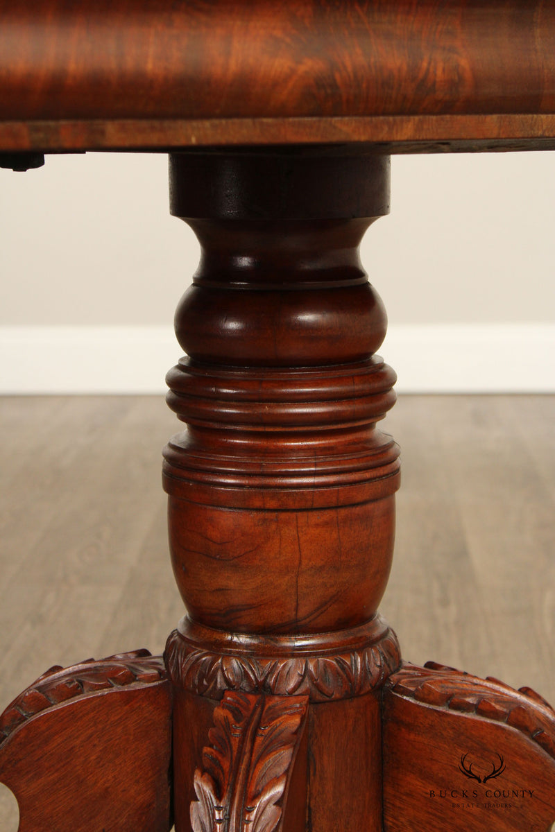 American Classical Antique Mahogany Paw Foot Card Table