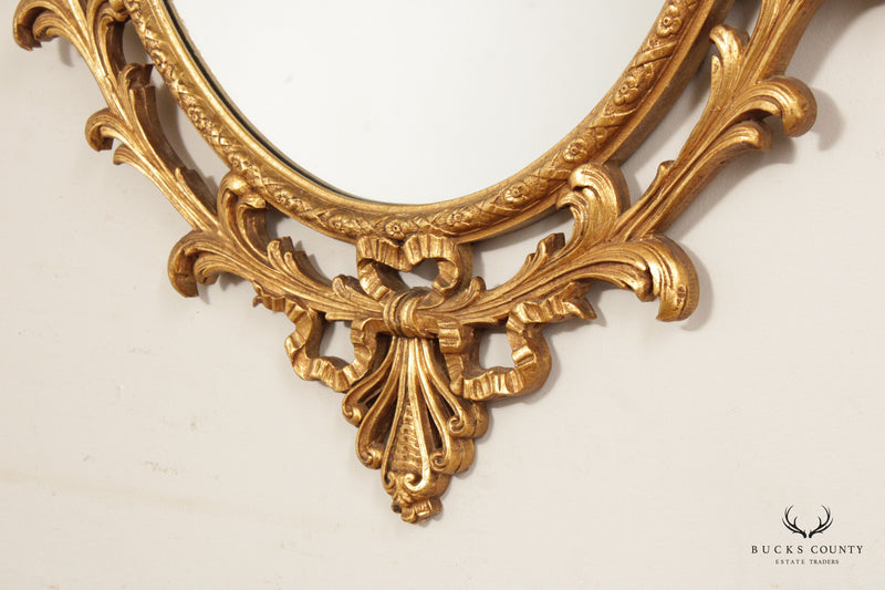 Georgian Style Gilt Carved Large Oval Wall Mirror