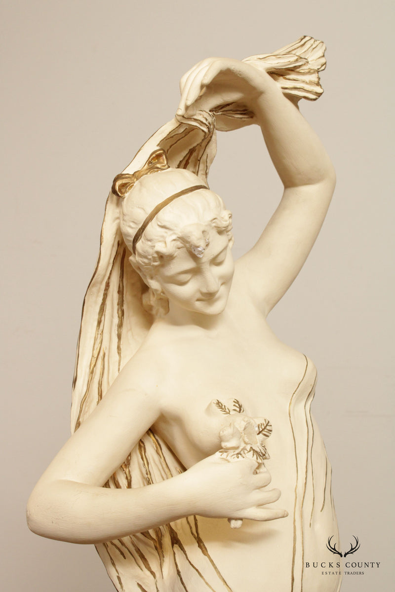 Vintage French 'La Danse de Fleurs' Life-Size Figural Plaster Statue