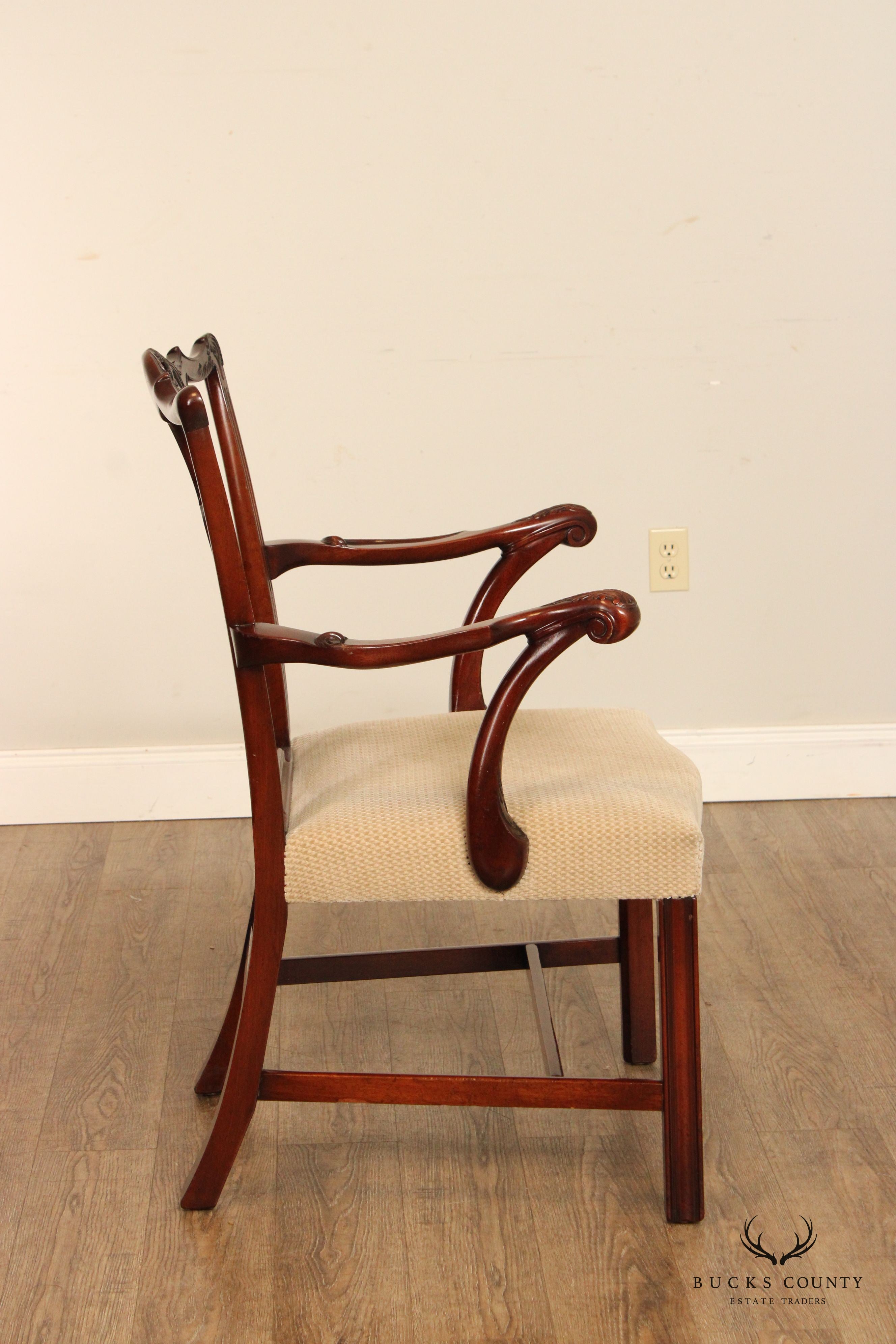 Fine Quality Chippendale Style Mahogany Carved Armchair