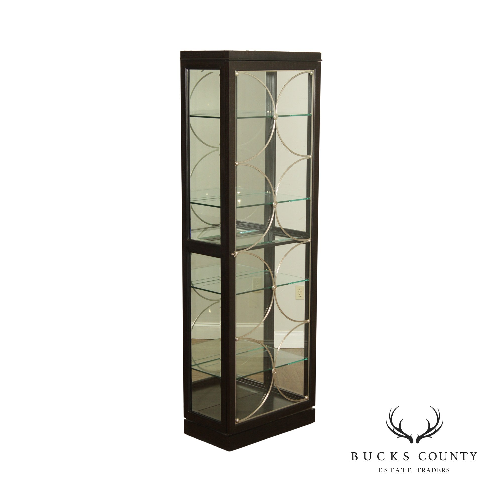 Contemporary Five Tier Illuminated China Display Cabinet