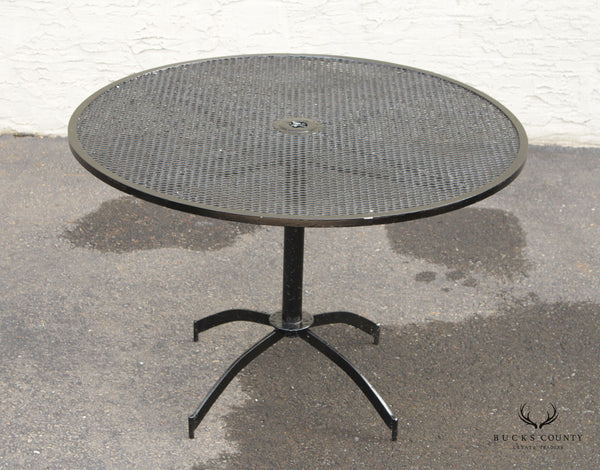 Salterini Mid Century Modern Wrought Iron Round Outdoor Dining Table