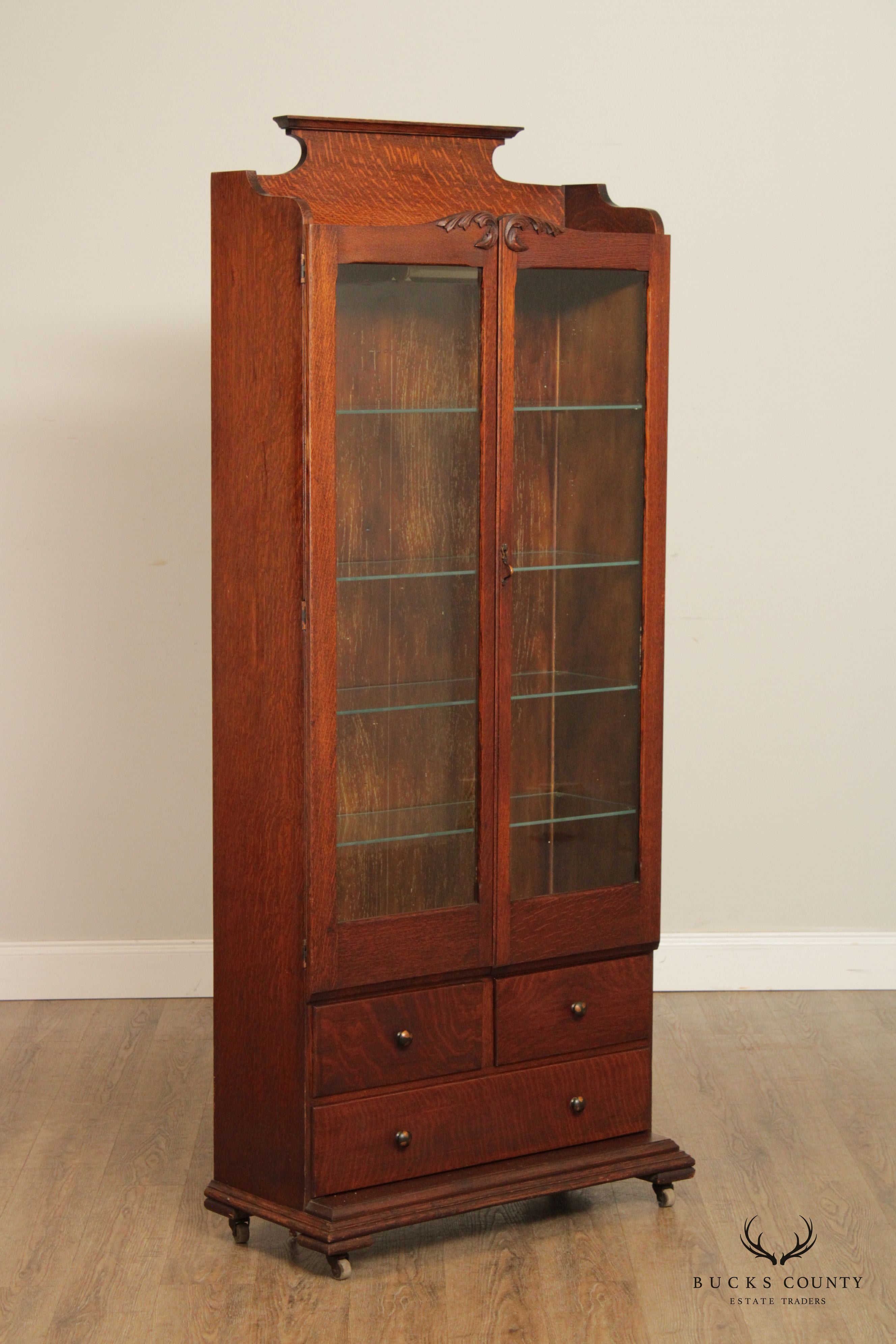 Antique W. D. Allison Co. Antique Oak Dental Cabinet