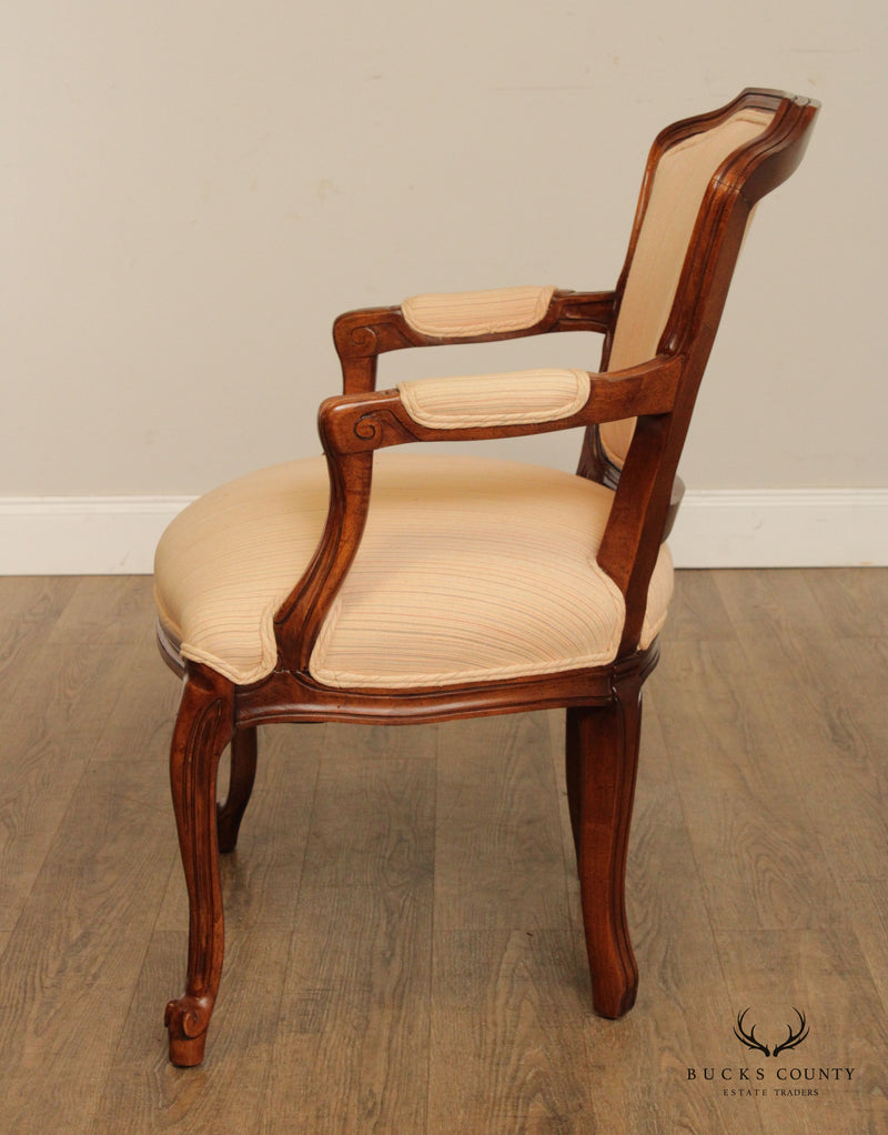 French Louis XV Style Carved Fauteuil Armchair