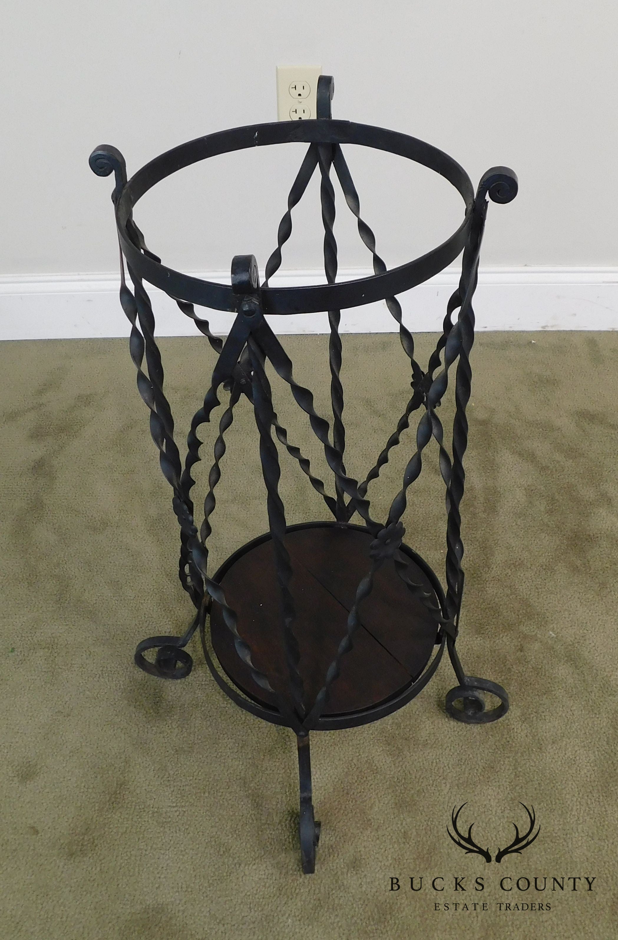 Aesthetic Antique Hand Wrought Iron Umbrella Stand