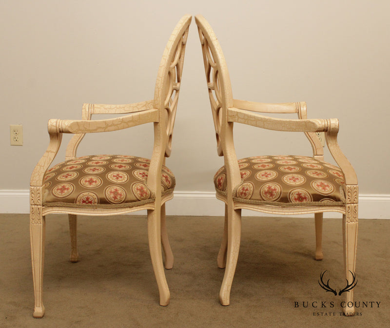 Regency Style Quality Pair Spider Back Armchairs