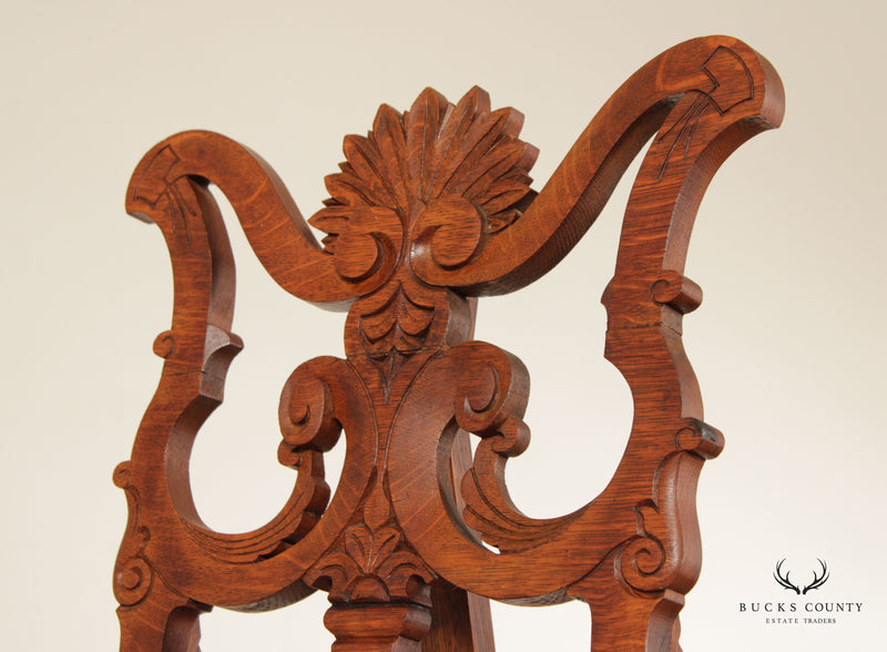Antique 19th C. Victorian Eastlake Carved Oak Easel
